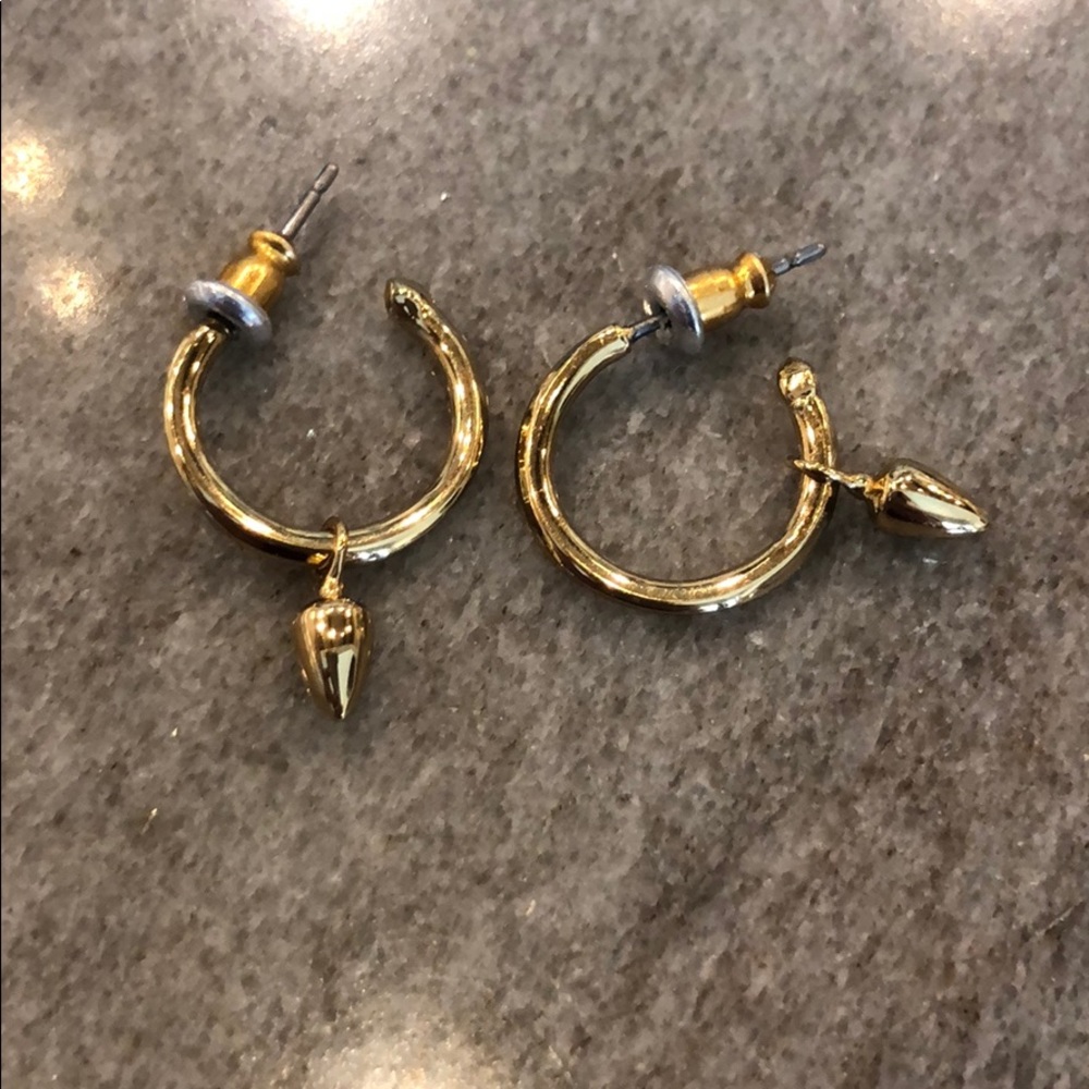 Stella Dot gold earrings hoop